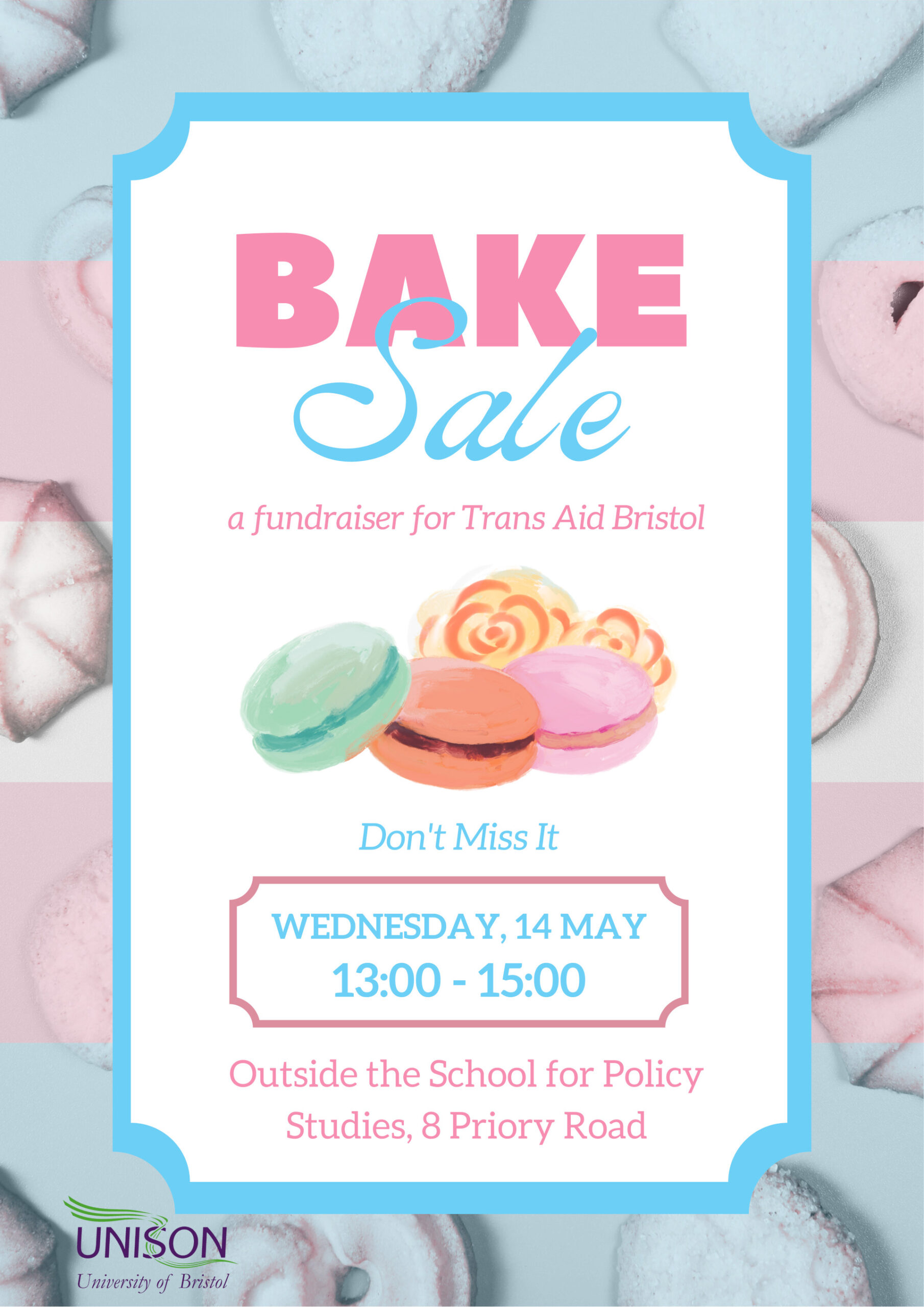 Wednesday 14th May: Bake Sale – a fundraiser for Trans Aid Bristol